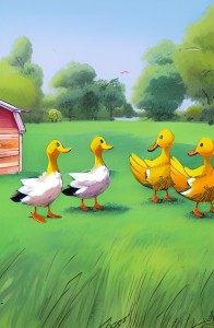 Ducklings on the farm